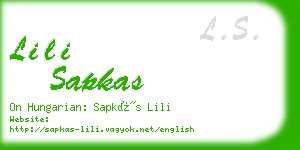 lili sapkas business card